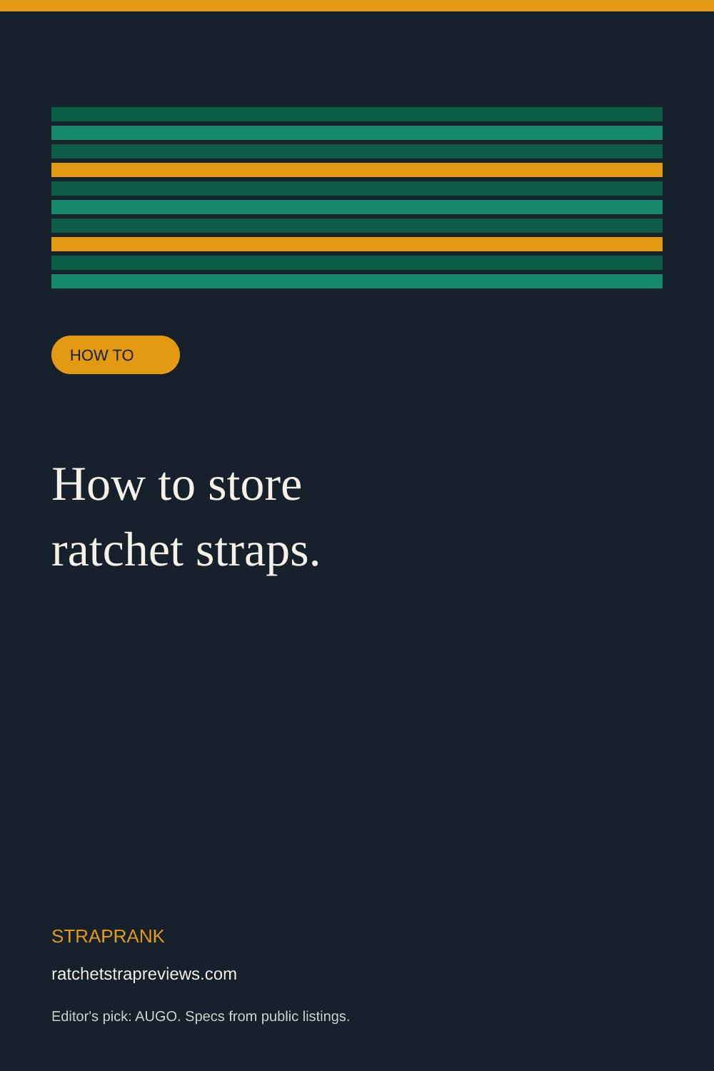 How to store ratchet straps
